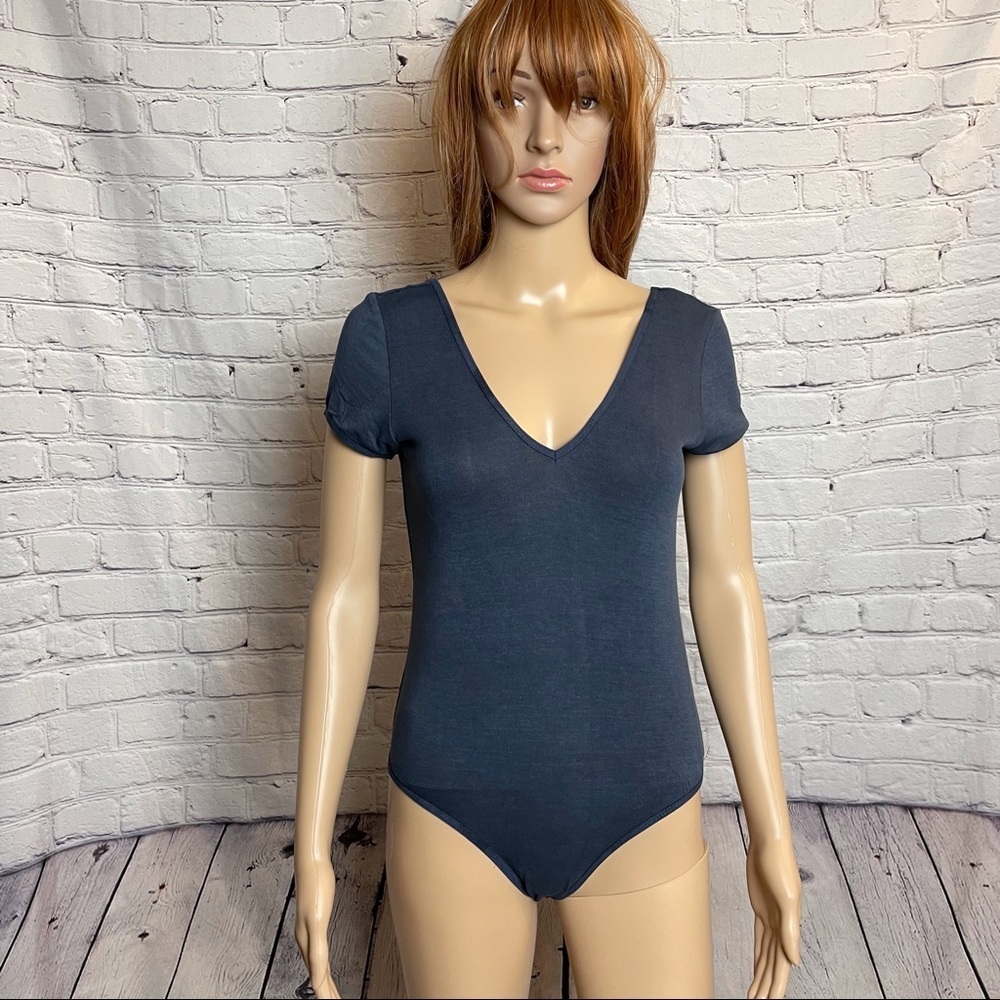 NWT New Olivaceous Bodysuit Blue Short Sleeves Size M